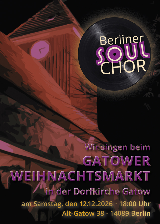 Gatower Weihnachtsmarkt 2026 Plakat zum Weihnachtskonzert 2026 in der Gatower Dorfkirche